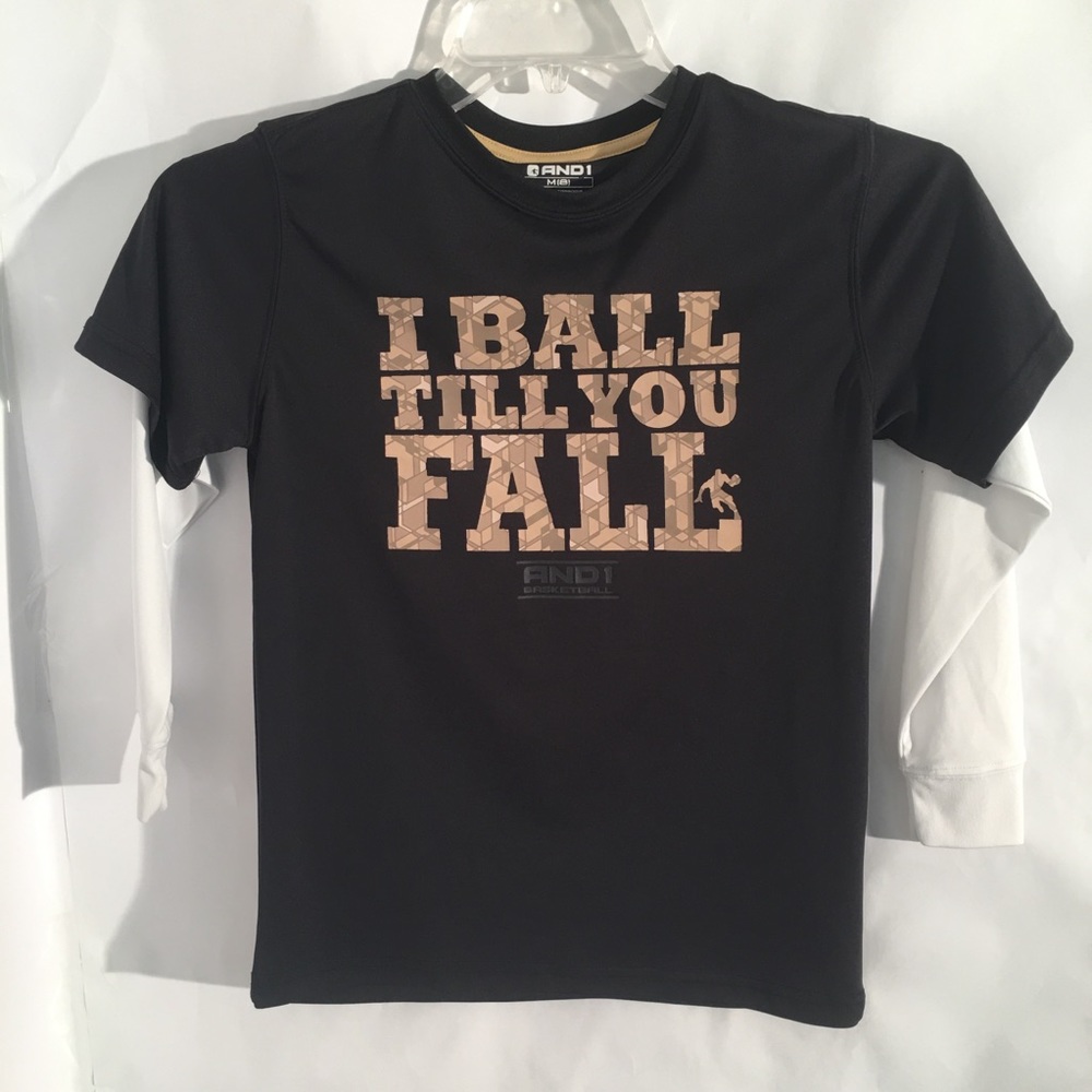 And 1 Graphic tee I ball till you fall Boys size 8